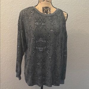Vince Camuto Charcoal Patterned Sweatshirt